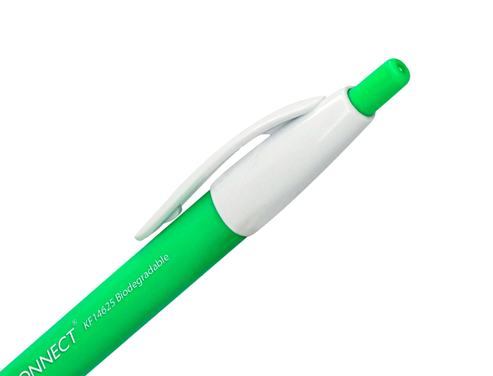 STYLO-BILLE Q-CONNECT BIODEGRADABLE VERT CRITURE   MOYENE 0.5MM ENCRE CLASSIQUE  RTRACTABLE COULEUR BLEU