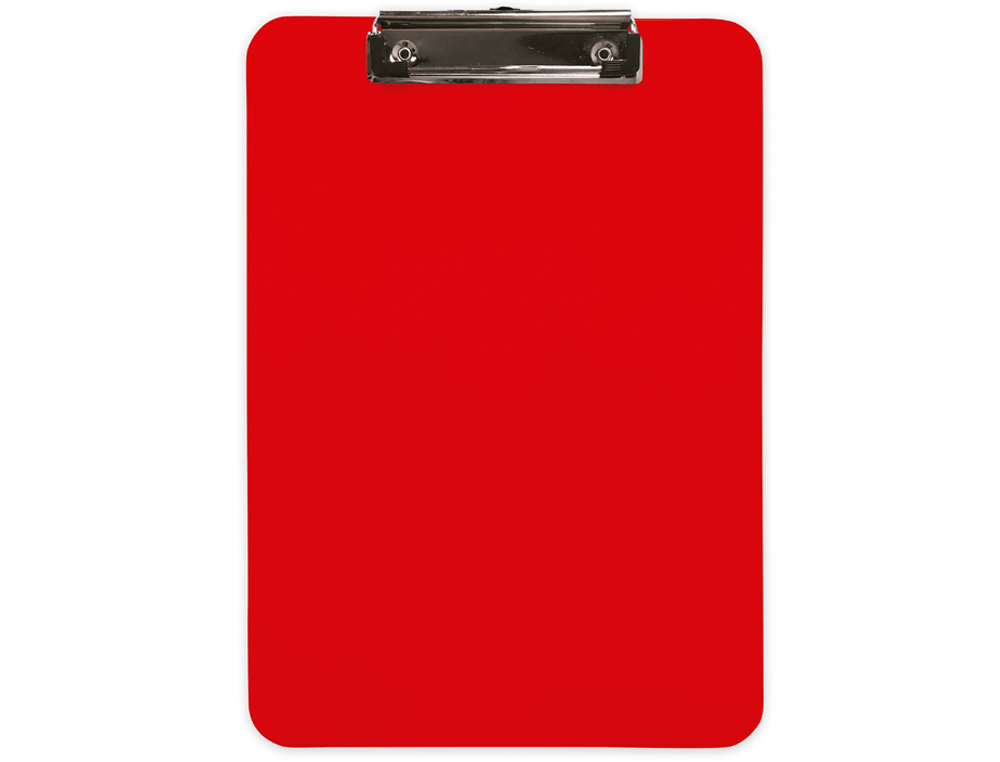 PORTE-BLOC Q-CONNECT PLASTIQUE RIGIDE EPAISSEUR    2.5MM A4 210X297MM PINCE      METALLIQUE COLORIS ROUGE