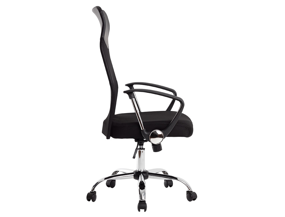 CHAISE DIRECTION Q-CONNECT IMITATION CUIR ET MAILLE BASE METAL MAXIMUM SUPPORTE 130KG  1110+100X640X610MM NOIR