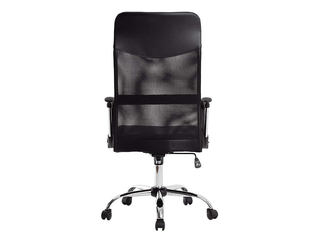 CHAISE DIRECTION Q-CONNECT IMITATION CUIR ET MAILLE BASE METAL MAXIMUM SUPPORTE 130KG  1110+100X640X610MM NOIR