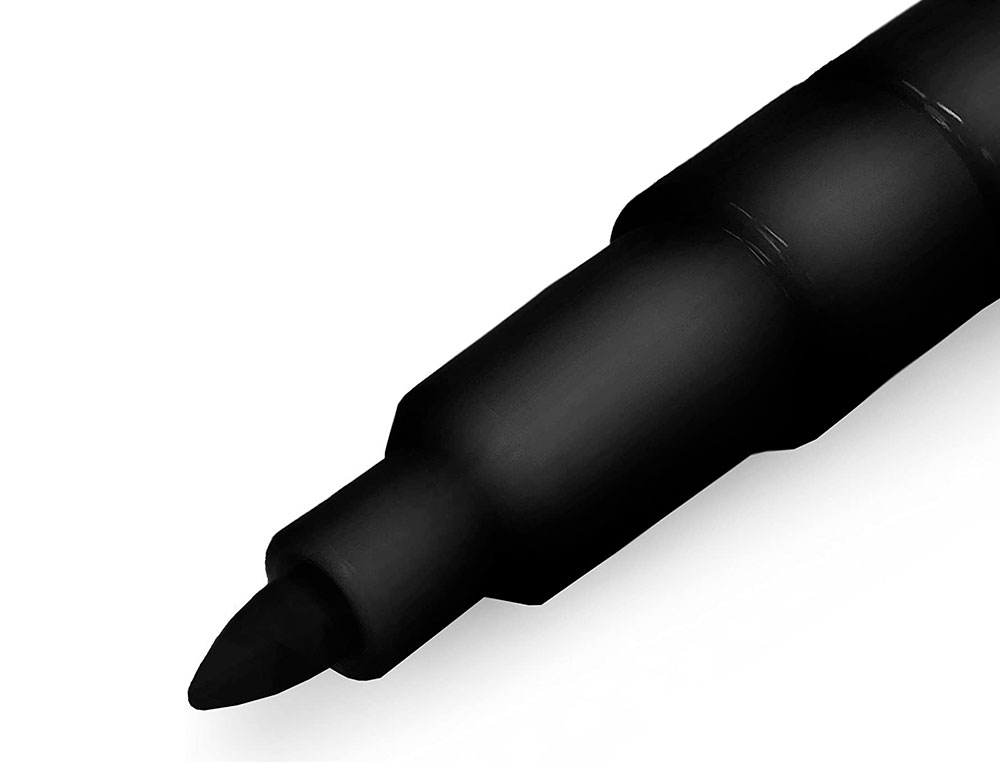 MARQUEUR PENTEL PERMANENT N50S CORPS METAL POINTE CONIQUE TRES FINE ENCRE INDELEBILE TOUS SUPPORTS NOIRE