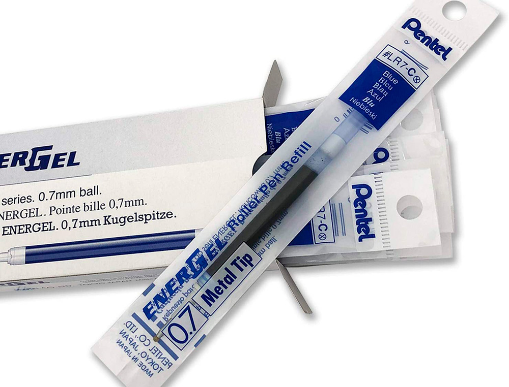 RECHARGE ROLLER PENTEL ENCRE GEL BL77 BL107 ENCRE FLUIDE DOUCE LUMINEUSE POINTE MOYENNE SECHAGE RAPIDE VIOLET