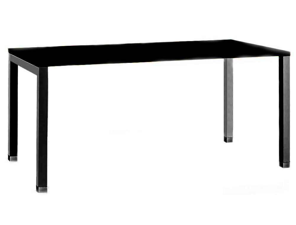 BUREAU MT INTERNATIONAL PLATEAU NOIR MELAMINE 25MM    PIETEMENT ARCHE COLORIS NOIR  120X67CM
