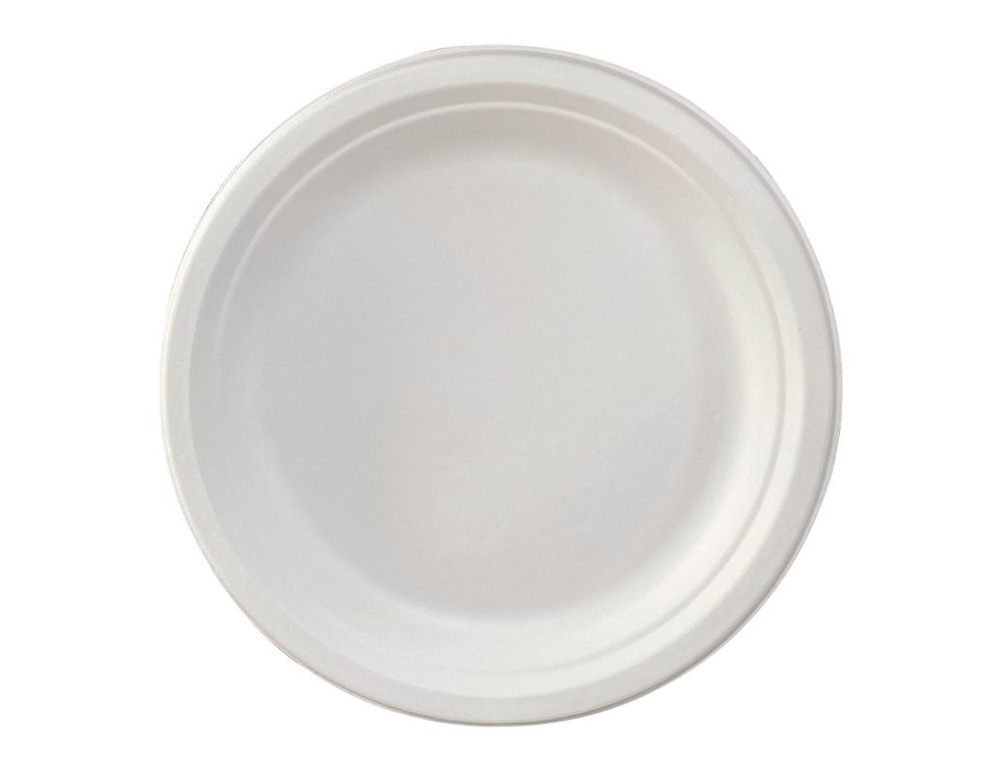 ASSIETTE PLATE IVOIRE COLDIS FIBRES VEGETALES              BIODEGRADABLE DIAMETRE 23CM   SACHET 50 UNITES