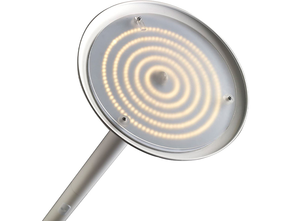 LAMPADAIRE UNILUX LED PRYSKA METAL LAQUE ET BOIS VARIATEUR 4000 LUMEN COLORIS            BLANC/HETRE