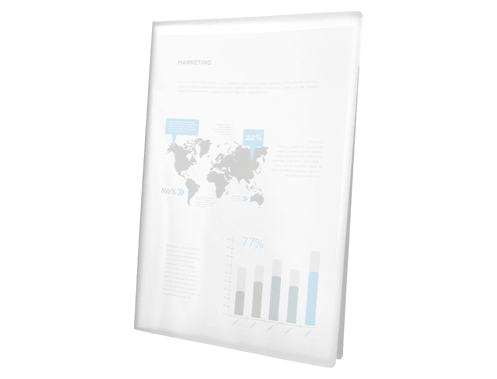 PROTEGE-DOCUMENTS LIDERPAPEL POLYPROPYLENE COUVERTURE FLEXIBLE 80 POCHETTES FIXES A4 220X297MM TRANSPARENT