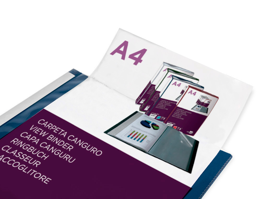 PROTEGE-DOCUMENTS LIDERPAPEL PERSONNALISABLE KANGOUROU     POLYPROPYLENE 60 POCHETTES    FIXES A4 COLORIS BLEU