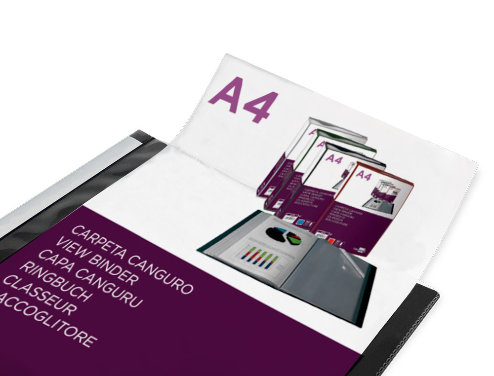 PROTEGE-DOCUMENTS LIDERPAPEL PERSONNALISABLE KANGOUROU     POLYPROPYLENE 80 POCHETTES    FIXES A4 COLORIS NOIR OPAQUE