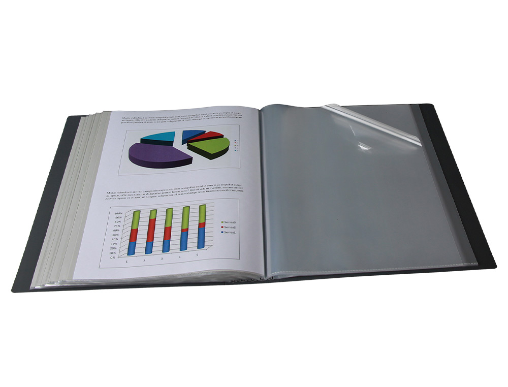 PROTEGE-DOCUMENTS LIDERPAPEL PERSONNALISABLE KANGOUROU     POLYPROPYLENE 80 POCHETTES    FIXES A4 COLORIS NOIR OPAQUE