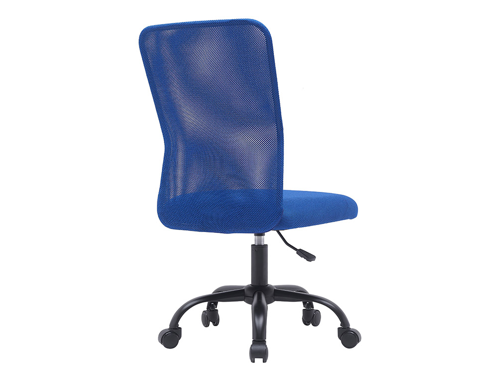 FAUTEUIL OPERATEUR Q-CONNECT PARMA MAILLE BASE METAL SANS  ACCOUDOIRS HAUTEUR MAX 990MM  LARGEUR 480MM PROF 590MM BLEU