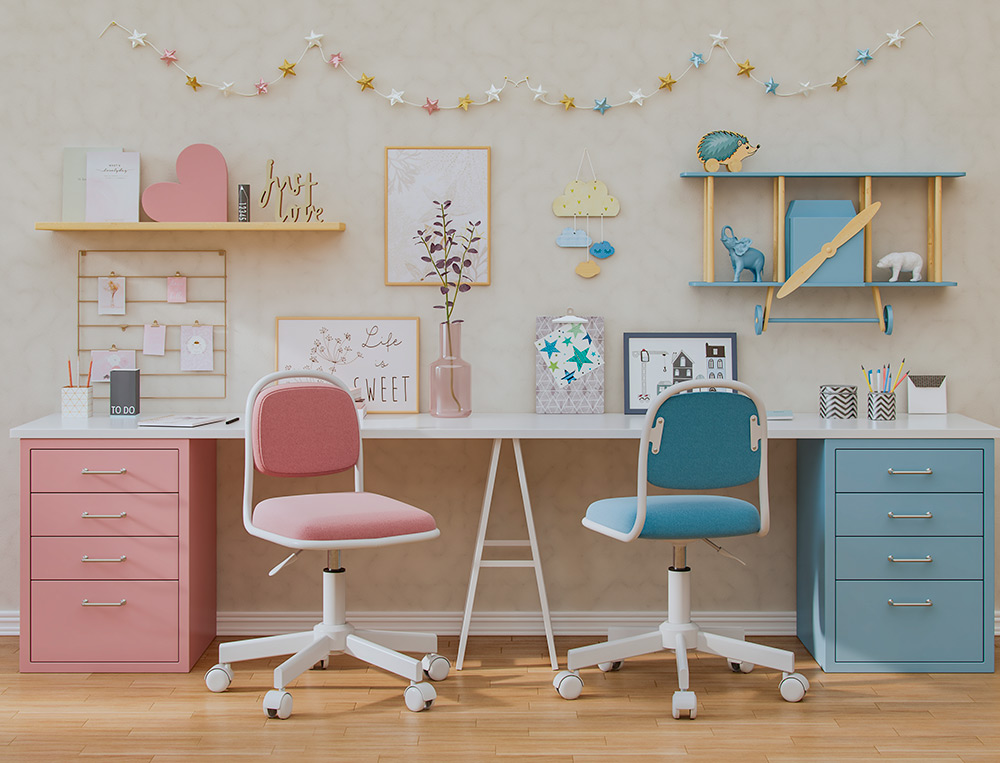 SIEGE ENFANT Q-CONNECT BARI RECOUVERT TISSU BASE METAL    SANS ACCOUDOIRS HAUTEUR 795MM LARGEUR 390MM PROF 350MM ROSE
