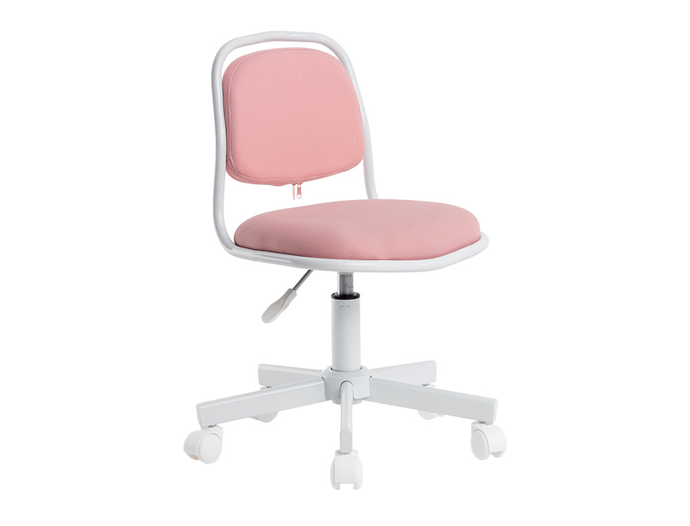 SIEGE ENFANT Q-CONNECT BARI RECOUVERT TISSU BASE METAL    SANS ACCOUDOIRS HAUTEUR 795MM LARGEUR 390MM PROF 350MM ROSE