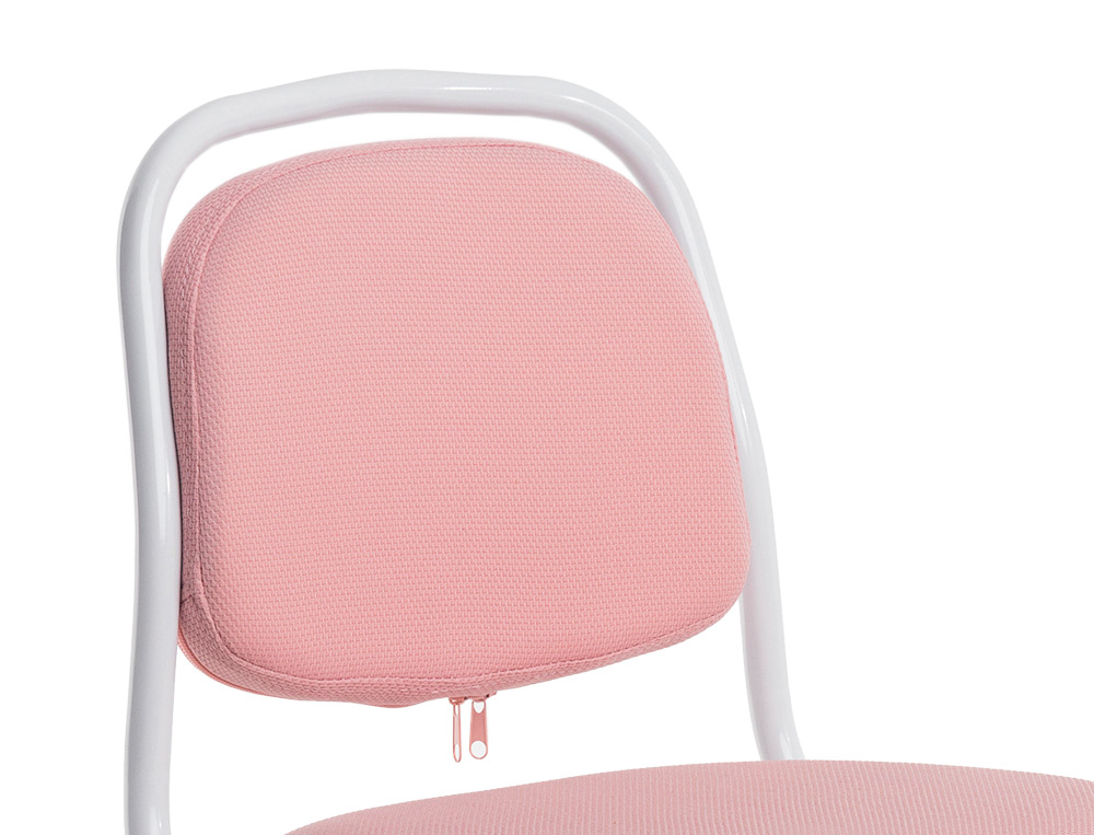SIEGE ENFANT Q-CONNECT BARI RECOUVERT TISSU BASE METAL    SANS ACCOUDOIRS HAUTEUR 795MM LARGEUR 390MM PROF 350MM ROSE