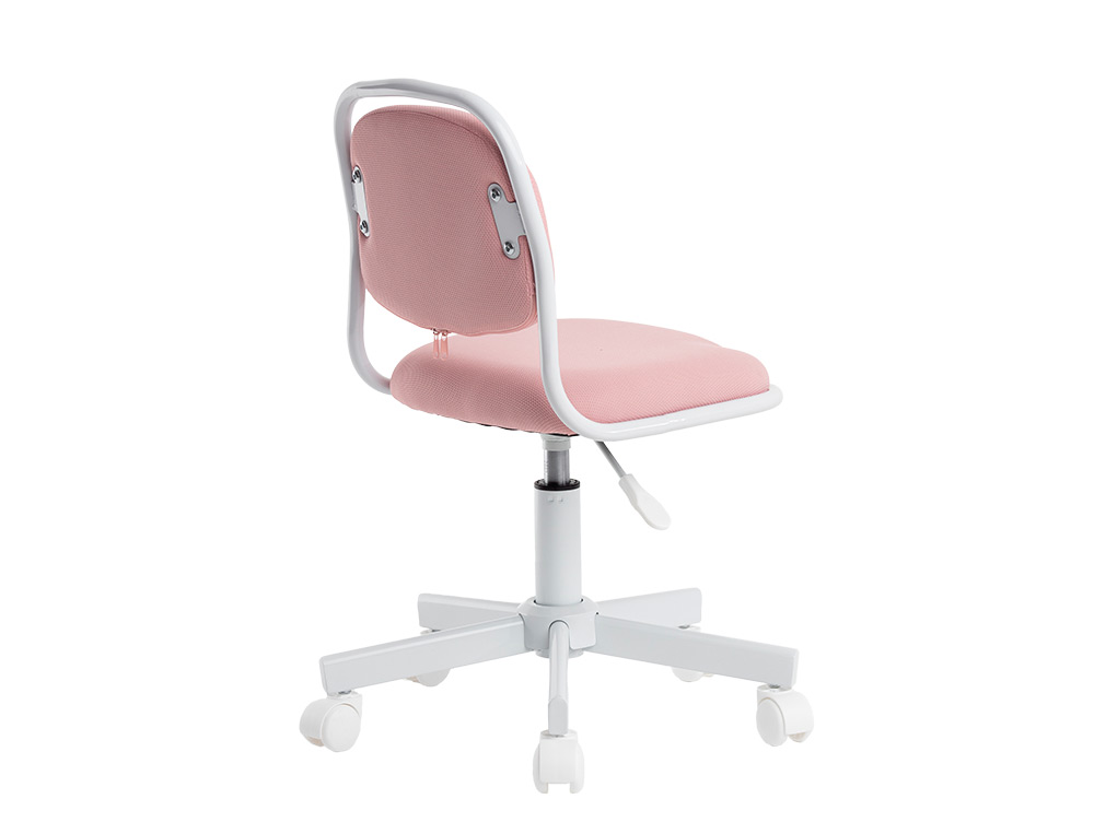 SIEGE ENFANT Q-CONNECT BARI RECOUVERT TISSU BASE METAL    SANS ACCOUDOIRS HAUTEUR 795MM LARGEUR 390MM PROF 350MM ROSE
