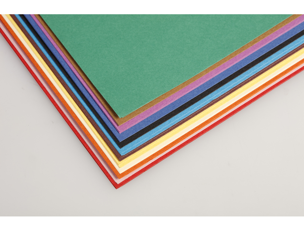 PAPIER DESSIN CLAIREFONTAINE A GRAIN 160G 1 SURFACE GRAINEE 1 LISSE 50X65CM PAQUET 24F COLORIS VIFS 24