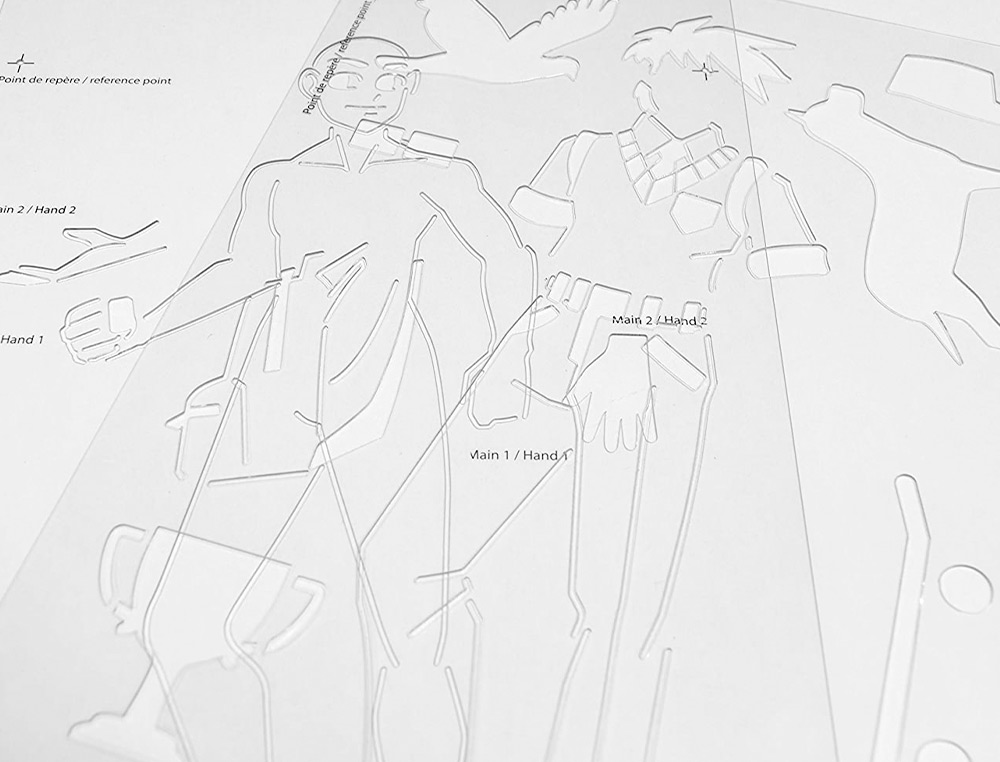 TRACE-MANGA GO MANGA 2 POCHOIRS SILHOUETTE A TRACER  TENUE VESTIMENTAIRE ET        ACCESSOIRES MODELE GARCON