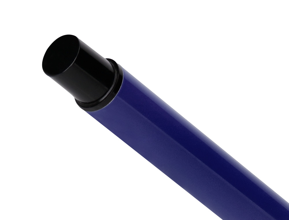 ROLLER BELIUS TURBO ALUMINIUM TEXTURE POINTILLEE ATTRIBUTS NOIR ENCRE BLEUE COLORIS BLEU DANS COFFRET CADEAU
