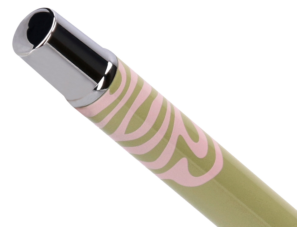 ROLLER BELIUS INK DREAMS ALUMINIUM ATTRIBUTS ARGENT ENCRE NOIRE COLORIS VERT MATCHA ONDULATIONS ROSE DANS COFFRET CADEAU