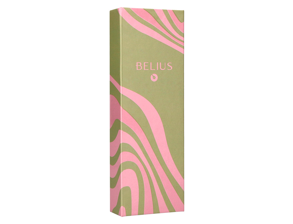 ROLLER BELIUS INK DREAMS ALUMINIUM ATTRIBUTS ARGENT ENCRE NOIRE COLORIS VERT MATCHA ONDULATIONS ROSE DANS COFFRET CADEAU