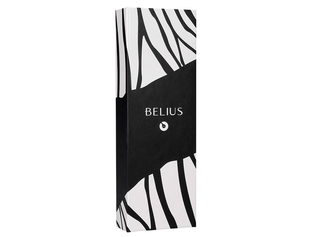 ROLLER BELIUS B&W ALUMINIUM ATTRIBUTS OR ENCRE NOIRE COLORIS NOIR ZEBRURES BLANCHES DANS COFFRET CADEAU