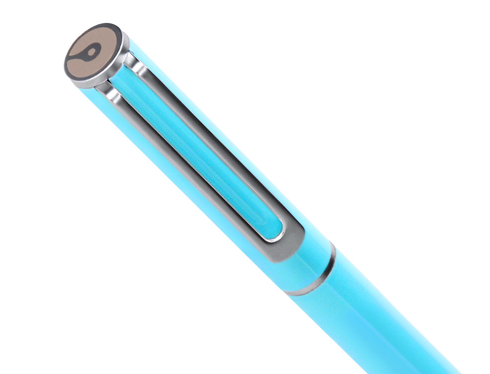 PARURE STYLO-BILLE ET ROLLER BELIUS ENDLESS SUMMER ALUMINIUM ATRIBUTS ARGENT ENCRE BLEUE COLORIS BLEU COFFRET CADEAU