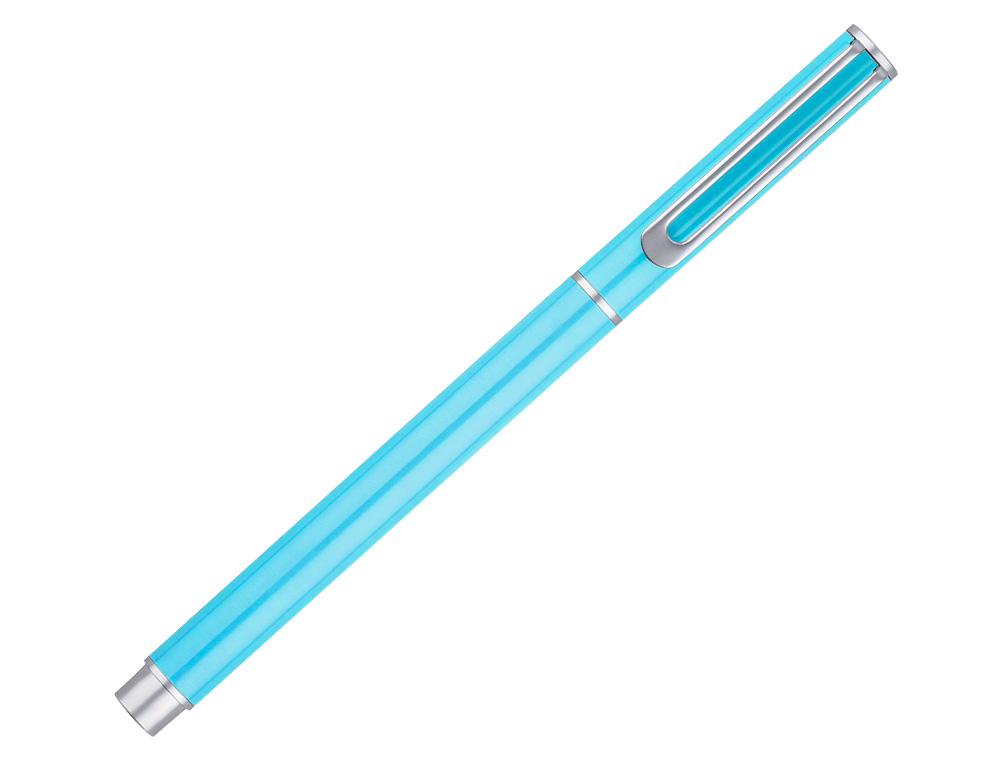 PARURE STYLO-BILLE ET ROLLER BELIUS ENDLESS SUMMER ALUMINIUM ATRIBUTS ARGENT ENCRE BLEUE COLORIS BLEU COFFRET CADEAU