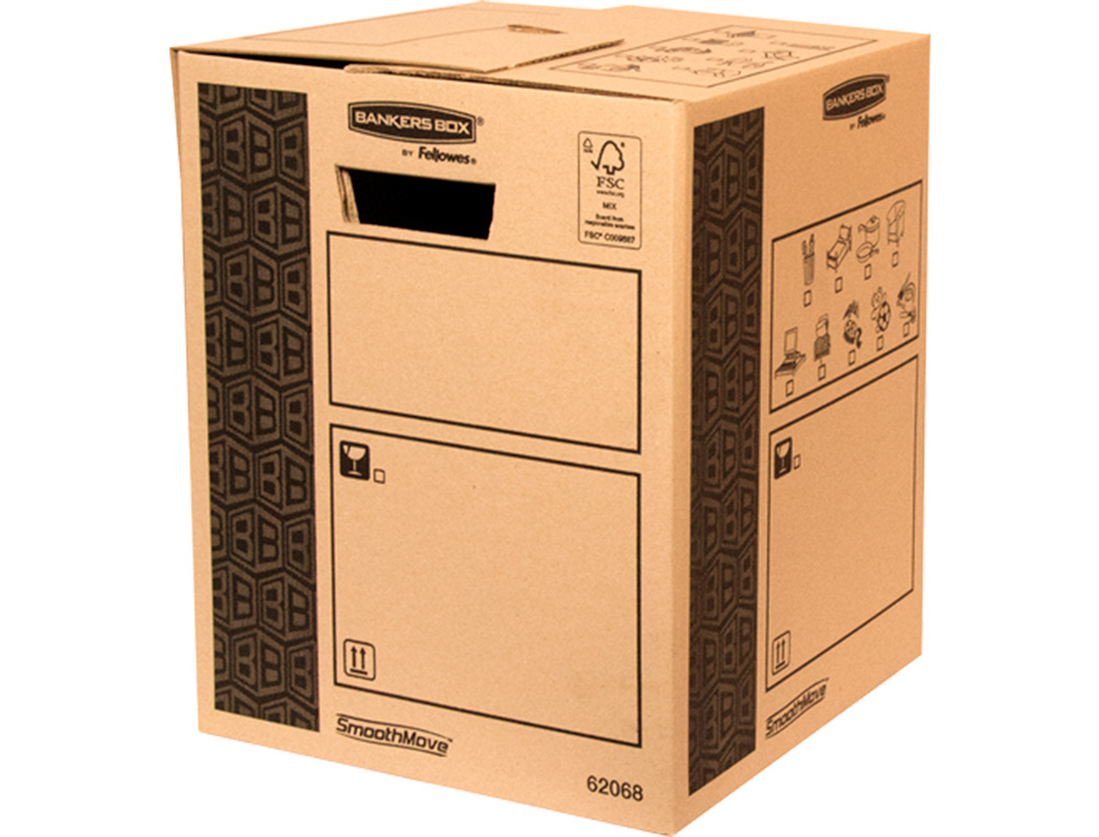 CAISSE TRANSPORT FELLOWES CARGO 300X370X400MM PACK DE   10