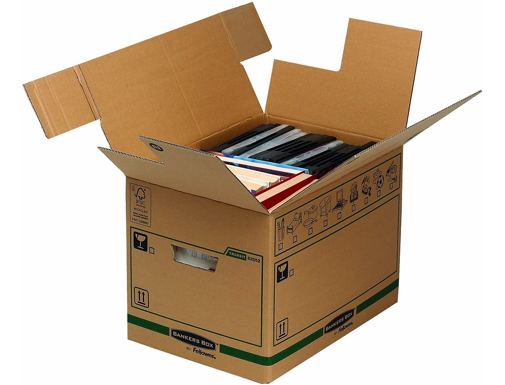 CAISSE TRANSPORT FELLOWES CARGO 300X370X400MM PACK DE   10