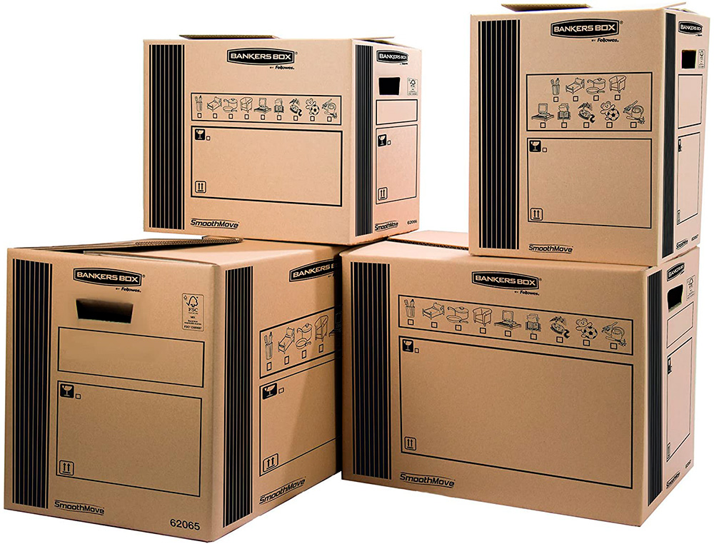 CAISSE TRANSPORT FELLOWES CARGO 300X370X400MM PACK DE   10