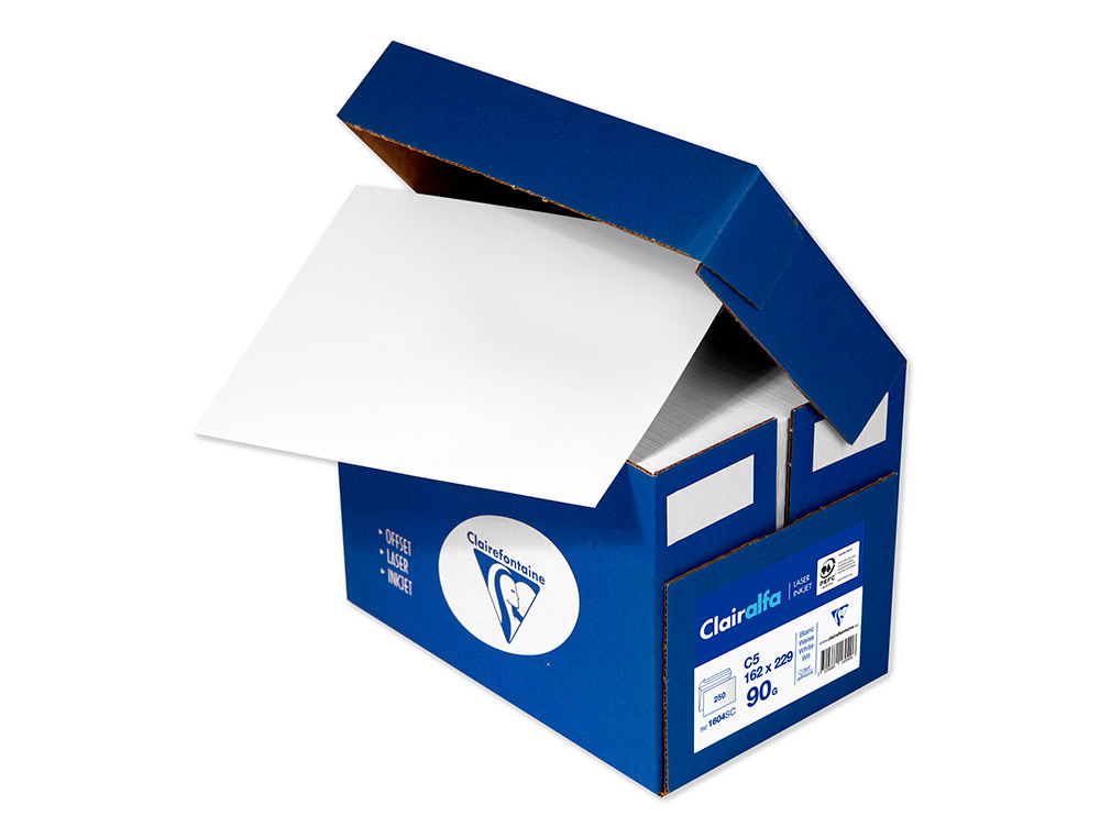 ENVELOPPE BLANCHE CLAIREFONTAINE BANDE DE       PROTECTION 90G 162X229MM      BLANCHE BOITE DE 250 UNITES