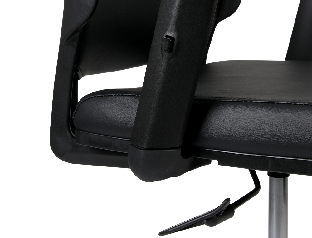 SIEGE ROTATIF Q-CONNECT ASSISE SIMILI CUIR AJUSTABLE EN HAUTEUR 980+100X630X625MM COLORIS NOIR