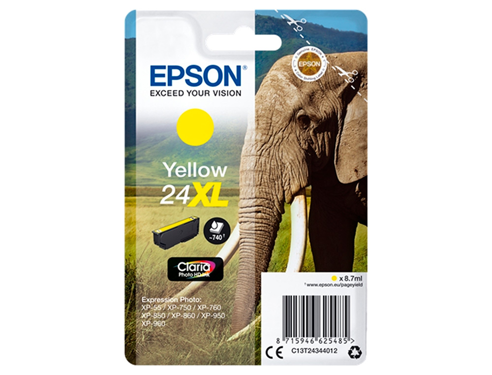 CARTOUCHE ENCRE  EPSON CLARIA PHOTO HD INK 24XL JAUNE