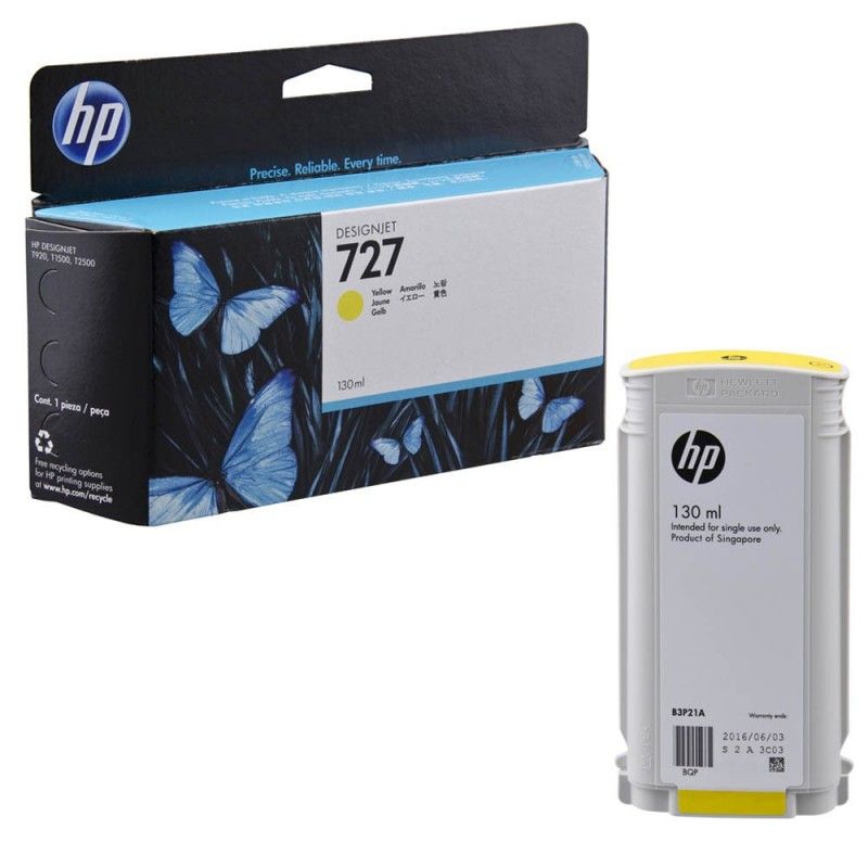 CARTOUCHE HP JET D'ENCRE 727 COULEUR JAUNE 130ML