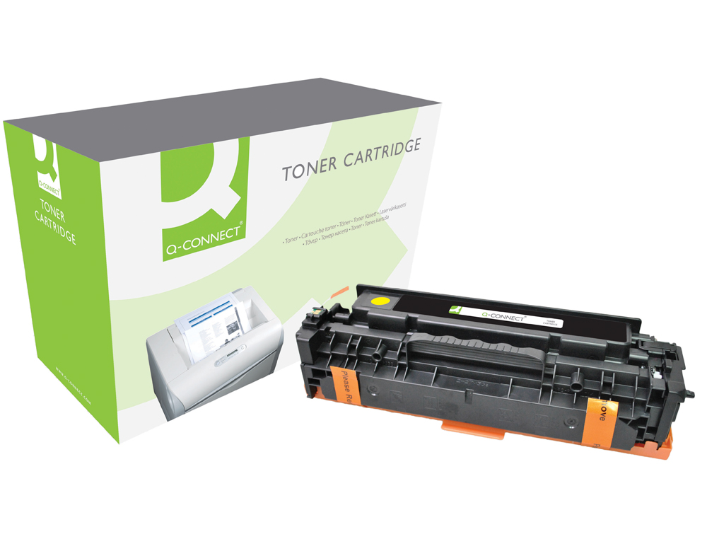 TONER Q-CONNECT COMPATIBLE HP CE412A M451YQCN POUR IMPRIMANTES COLOR LASERJET M351 451 375 475 COULEUR JAUNE 2600P