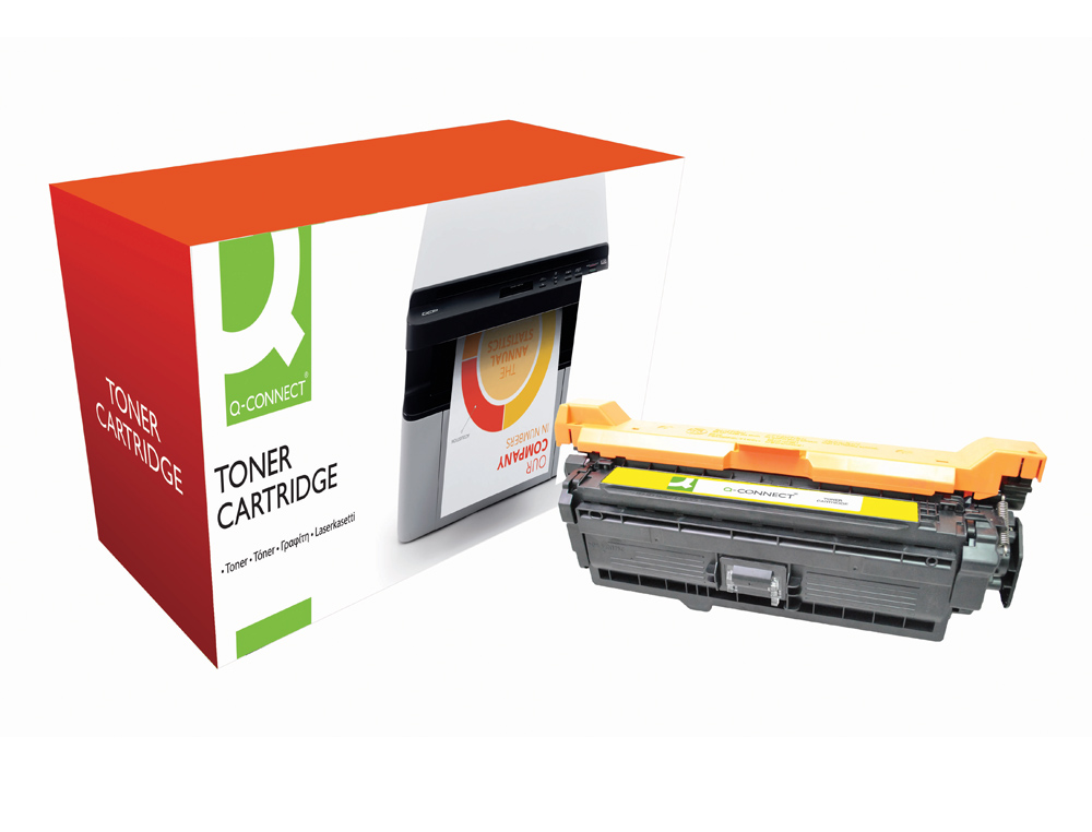 TONER Q-CONNECT COMPATIBLE HP CE402A M551YQCN POUR IMPRIMANTES COLOR LASERJET M551 570 MFP575 COULEUR JAUNE 6000P