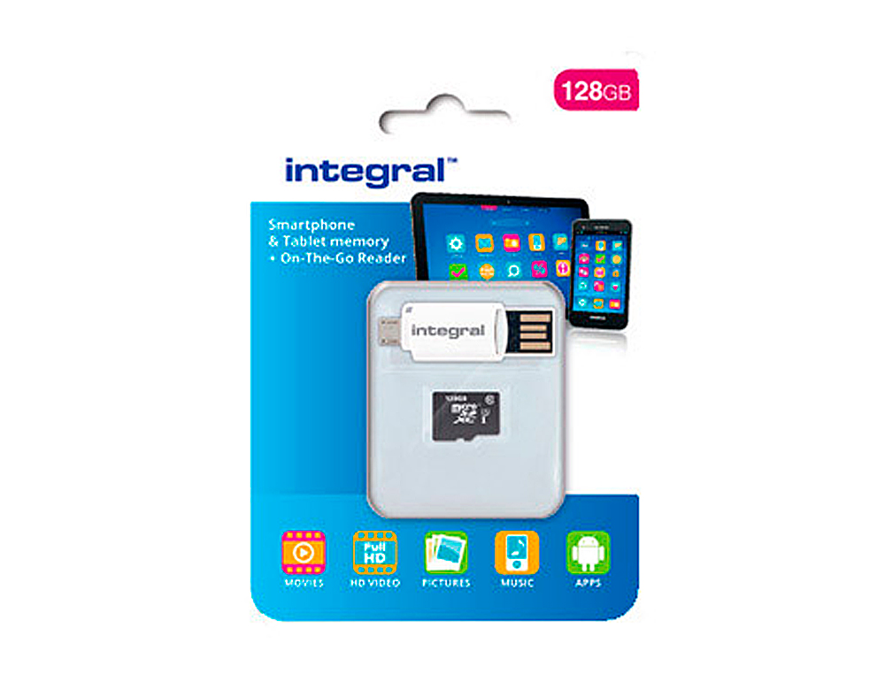 CARTE MICRO INTÉGRAL SDXC CAPACITÉ 128GB LECTEUR CARTE OTG VITESSE TRANSFERT 90MB/S SPÉCIALE SMARTPHONES TABLETTES