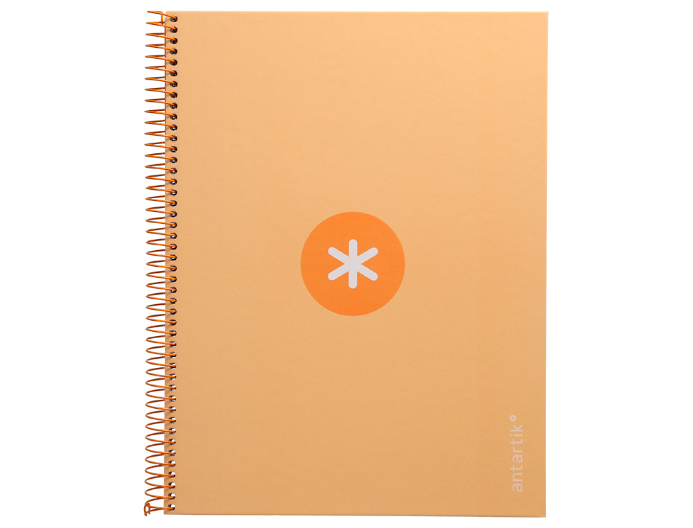 CAHIER SPIRALE ANTARTIK A4 160P 90G COUVERTURE REMBORDEE 5X5MM 4 TROUS 1 BANDE COLORIS JAUNE