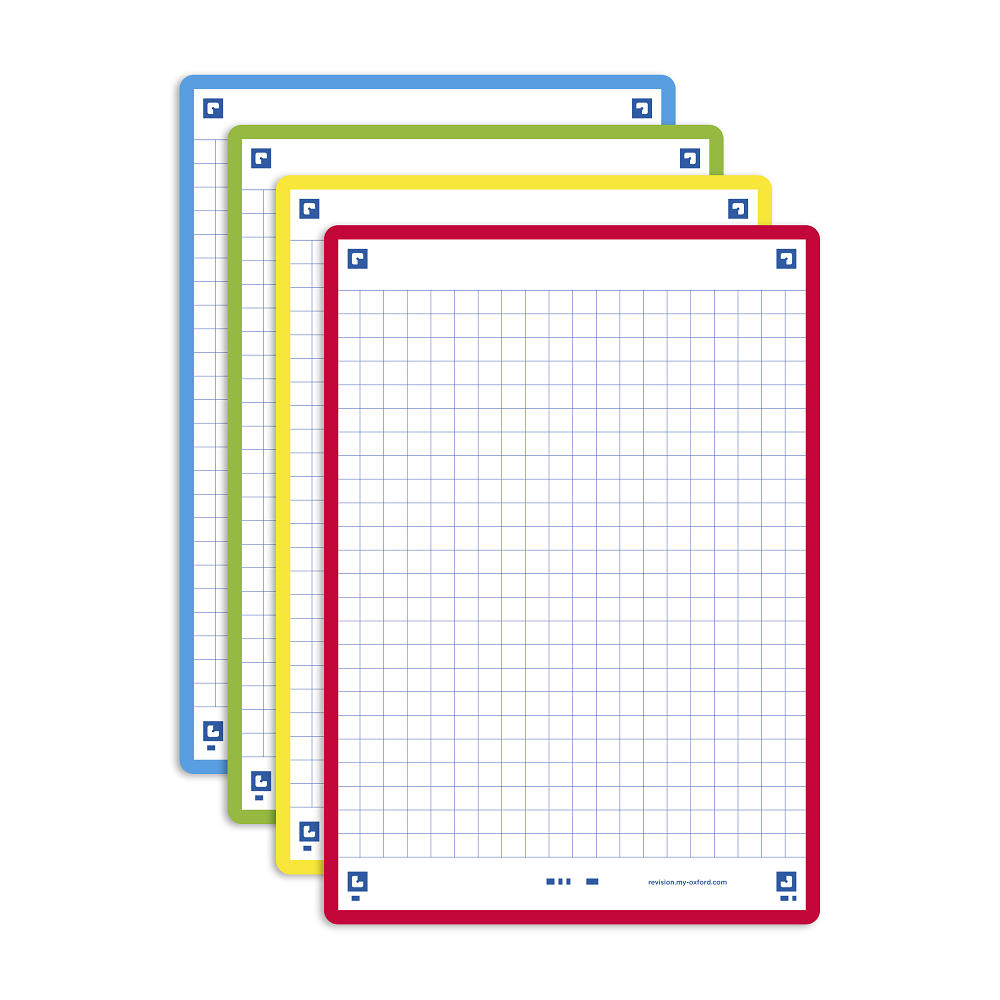 FICHES BRISTOL OXFORD REVISION 2.0 A6 NON PERFOREE  32 FICHES/FILM Q5X5 COULEURS  ASSORTIES