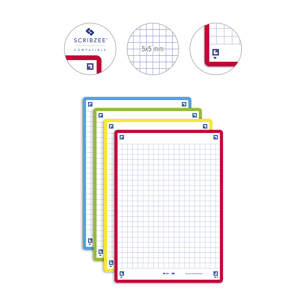 FICHES BRISTOL OXFORD REVISION 2.0 A6 NON PERFOREE  32 FICHES/FILM Q5X5 COULEURS  ASSORTIES
