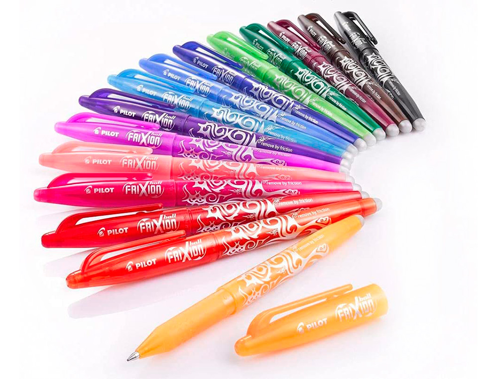 ROLLERS PILOT FRIXION BALL EFFACABLE ENCRE THERMOSENS    RECHARGEABLE POINTE MOYENNE   ASSORTIES POCHETTE DE 15