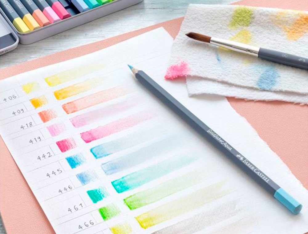 CRAYON  DE COULEUR GOLD FABER AQUA PASTEL BOITE DE 12