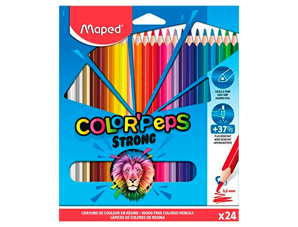 24 CRAYONS DE COULEURS COLOR'PEPS STRONG GREEN ULTRA-R SISTANTS