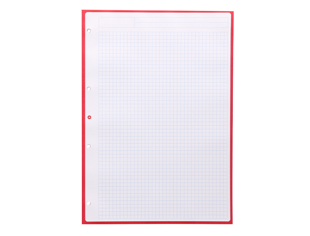 FEUILLET MOBILE ANTARTIK A4 80FEUILLES 90G QUADRILLAGE 5MM  4 TROUS BORD COLORIS FRAMBOISE