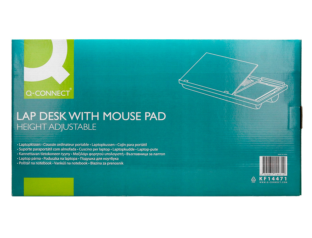 SUPPORT Q-CONNECT ORDINATEUR PORTABLE TAPIS DE SOURIS ET   SUPPORT TELEPHONE 7 REGLAGES  EN HAUTEUR COLORIS NOIR