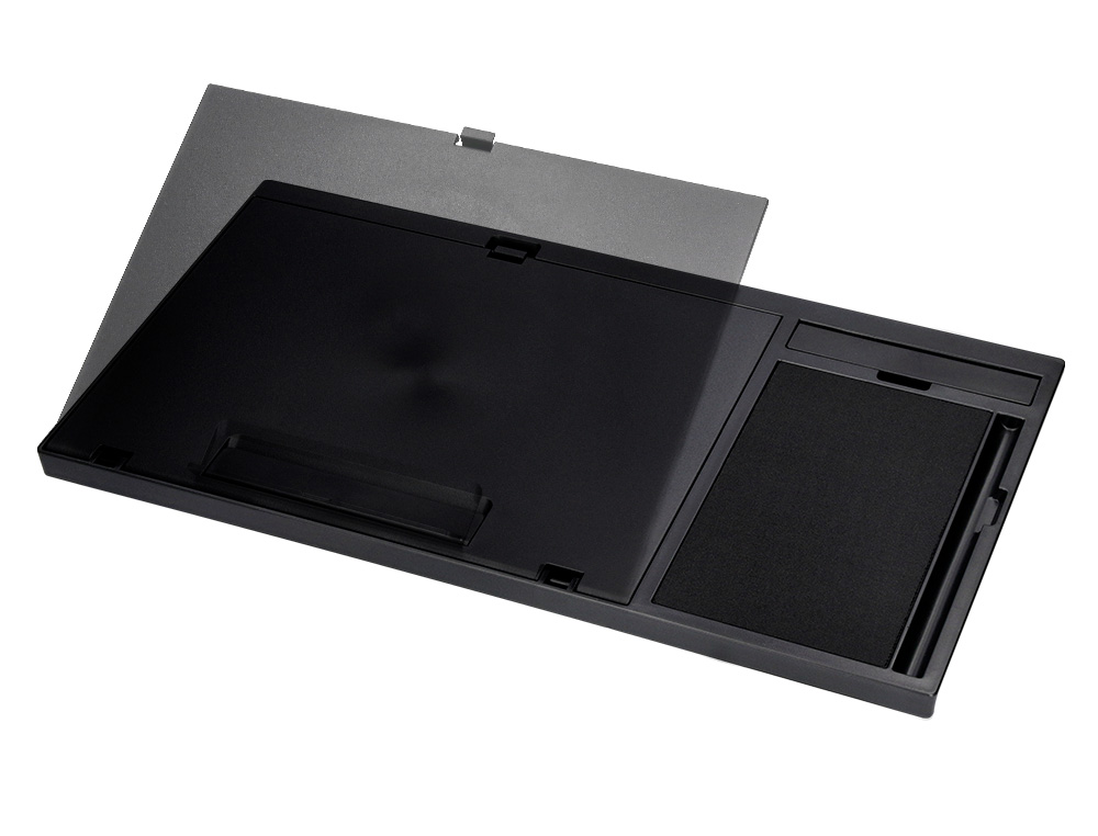 SUPPORT Q-CONNECT ORDINATEUR PORTABLE TAPIS DE SOURIS ET   SUPPORT TELEPHONE 7 REGLAGES  EN HAUTEUR COLORIS NOIR