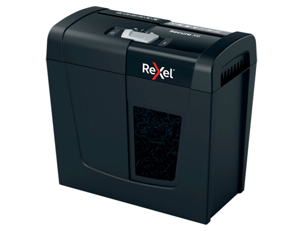 DESTRUCTEUR DE DOCUMENTS REXEL SECURE X6 COUPE CROISEE 6F CORBEILLE DE 10L