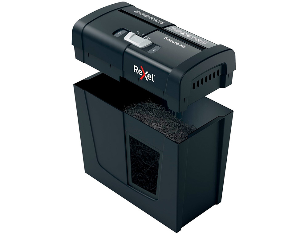 DESTRUCTEUR DE DOCUMENTS REXEL SECURE X6 COUPE CROISEE 6F CORBEILLE DE 10L