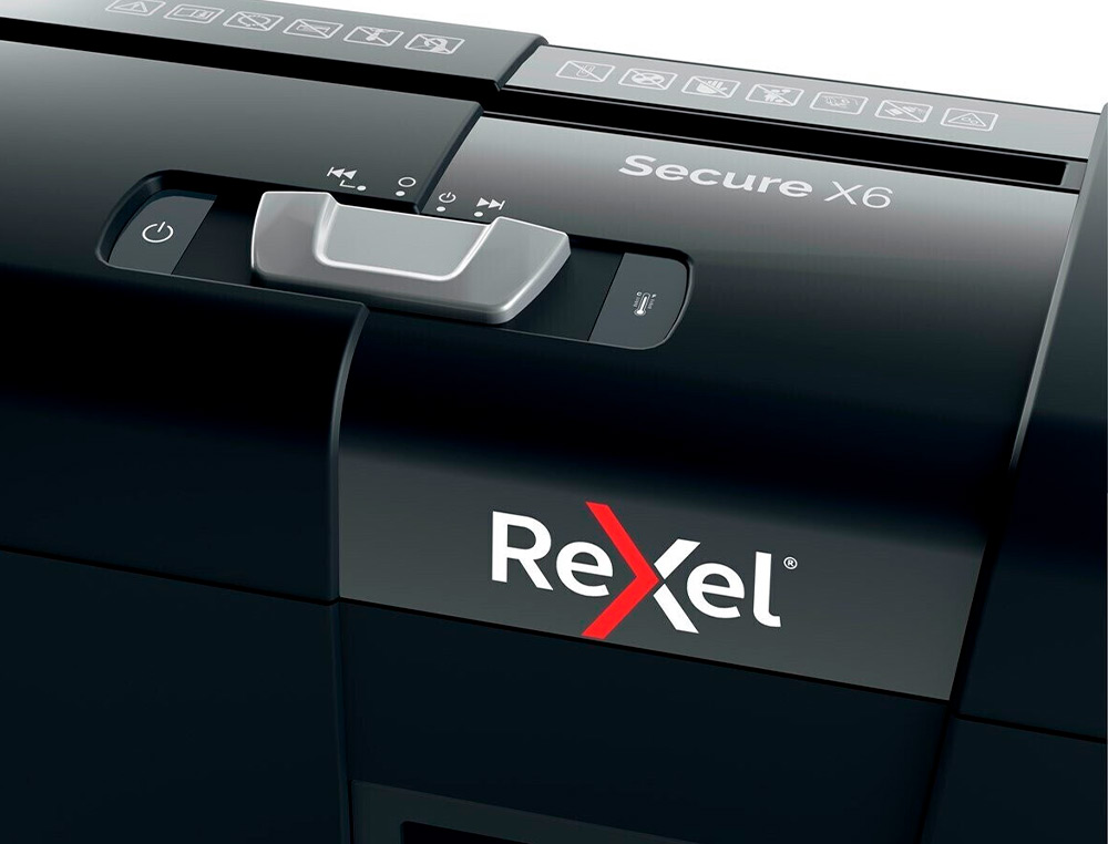 DESTRUCTEUR DE DOCUMENTS REXEL SECURE X6 COUPE CROISEE 6F CORBEILLE DE 10L