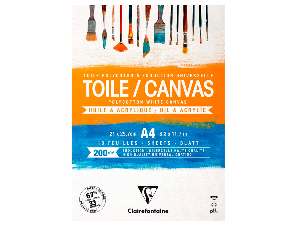 BLOC COLL  TOILE   PEINDRE COSMOS A4 200G 21X29,7CM 10F