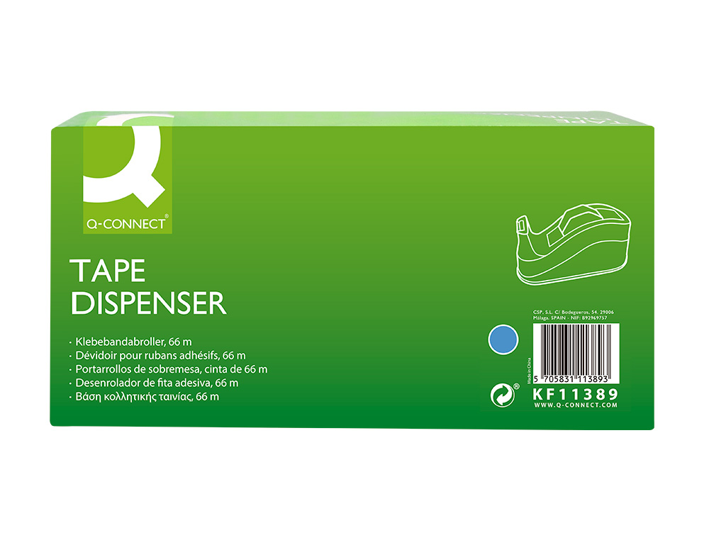 DEVIDOIR DE COMPTOIR DE RUBAN ADHESIF POUR ROULEAU DE 66M 220X100X70 MM COLORIS BLEU